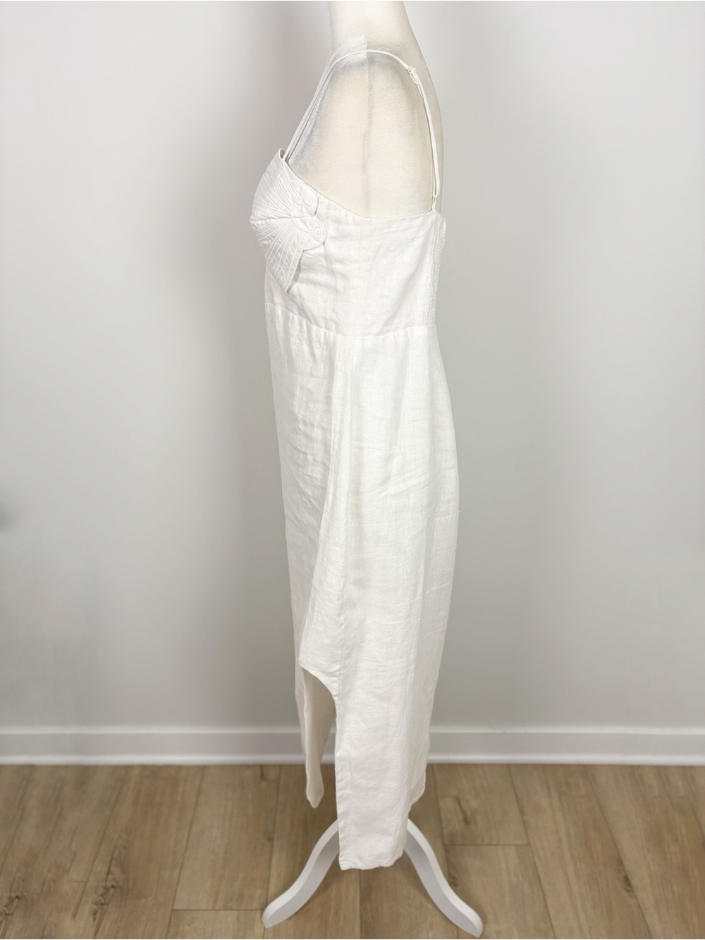 Farm Rio Linen Seashell Sleeveless Midi Dress in White Size M - Picture 6 of 15